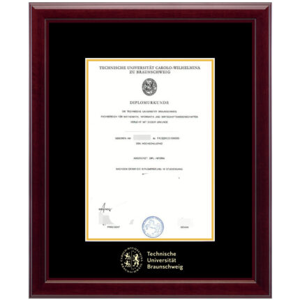 TU Braunschweig (Technische Universität Braunschweig) diploma/degree frame solid wood customization