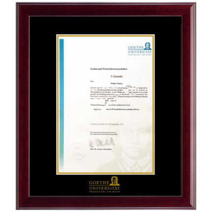 Goethe University Frankfurt diploma/degree frame solid wood customization