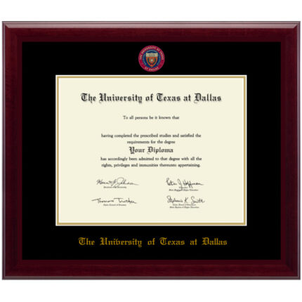 UTD (The University of Texas at Dallas) diploma/degree frame solid wood customization