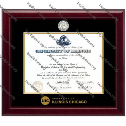UIC (University of Illinois at Chicago) diploma/degree frame solid wood customization