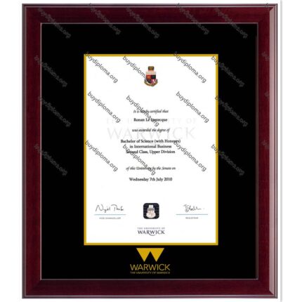 UoW (The University of Warwick) diploma/degree frame solid wood customization
